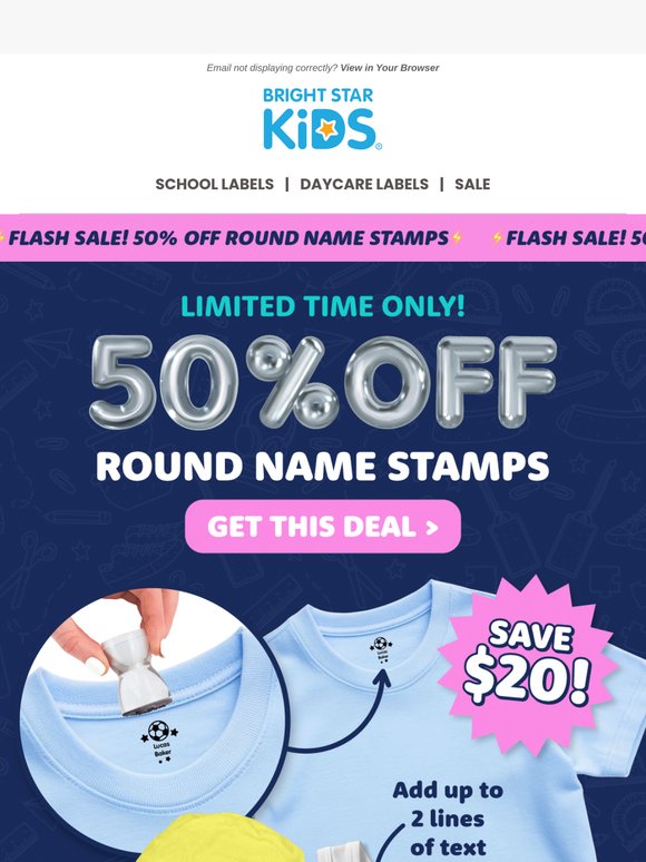 Don't Miss 50% OFF Round Name Stamps 🚨