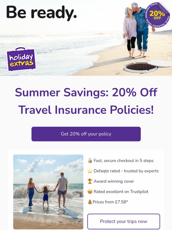 Get 20% off Travel Insurance when you book today 🌍