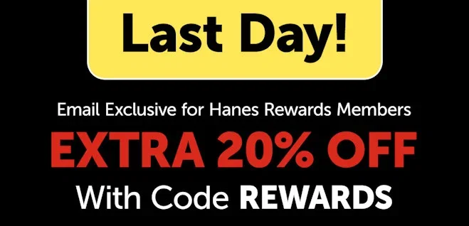Hanes Rewards Members: Extra 20% Off with Code REWARDS