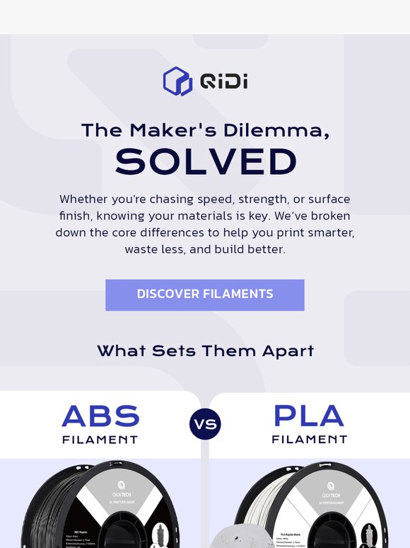 PLA or ABS? Decide in Under 60 Seconds