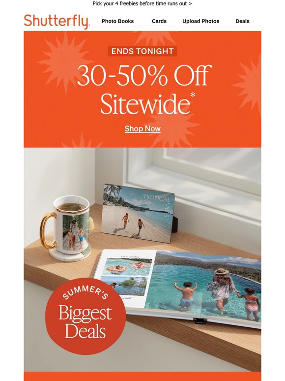 Ends tonight 📣 up to 50% off everything