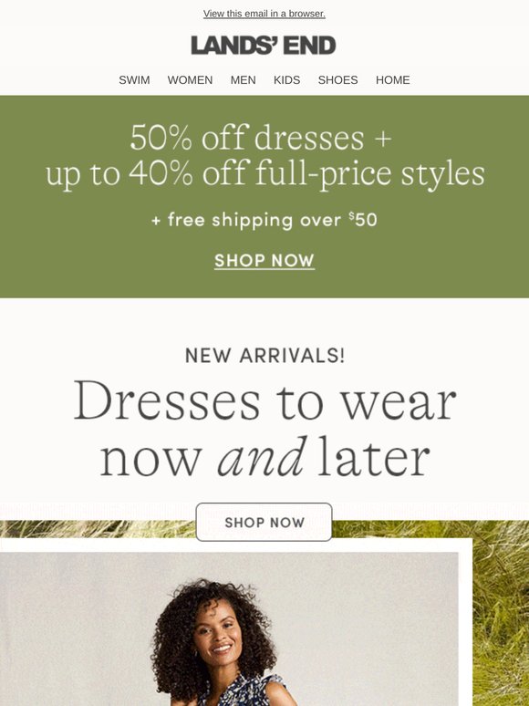 Wear now, layer later — new dresses are 50% off!