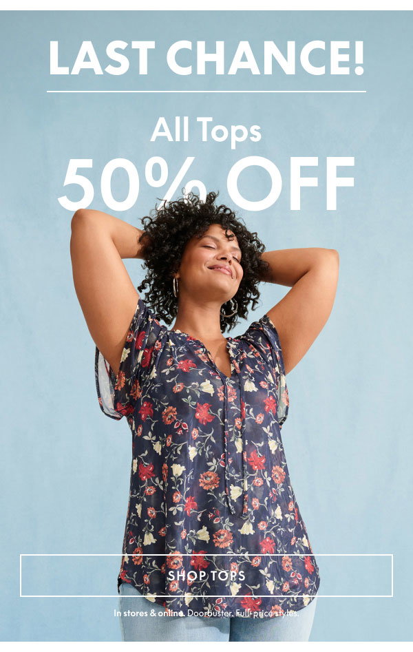 50% Off All Tops