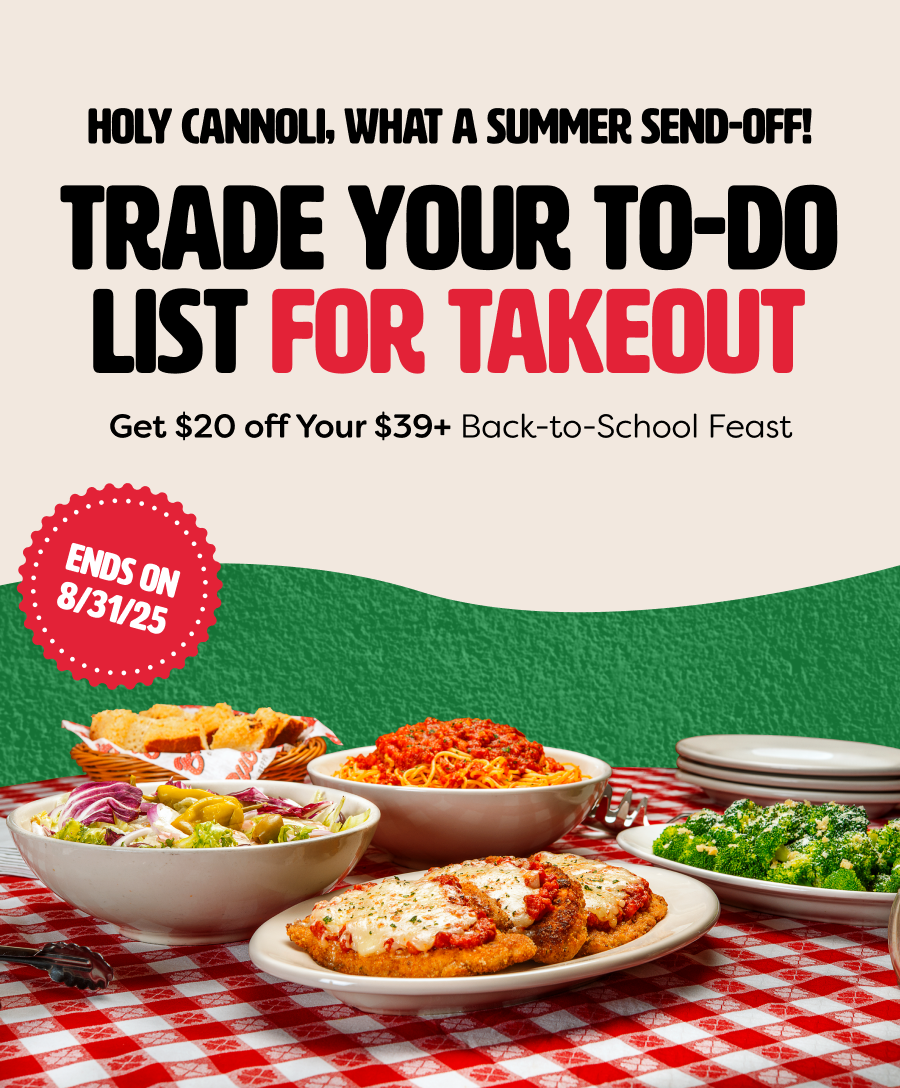 Trade Your To-Do List for Takeout - Get $20 off Your $39+ Back-to-School Feast