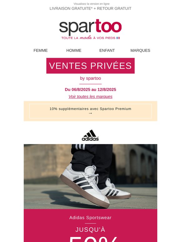 🔔 Jusqu'à -50 %, à la pointe de la mode sur Betty London, Asics, Le Temps des Cerises, adidas Originals et Adidas Sportswear , en livraison gratuite
