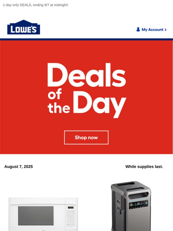 These deals won’t be here tomorrow.