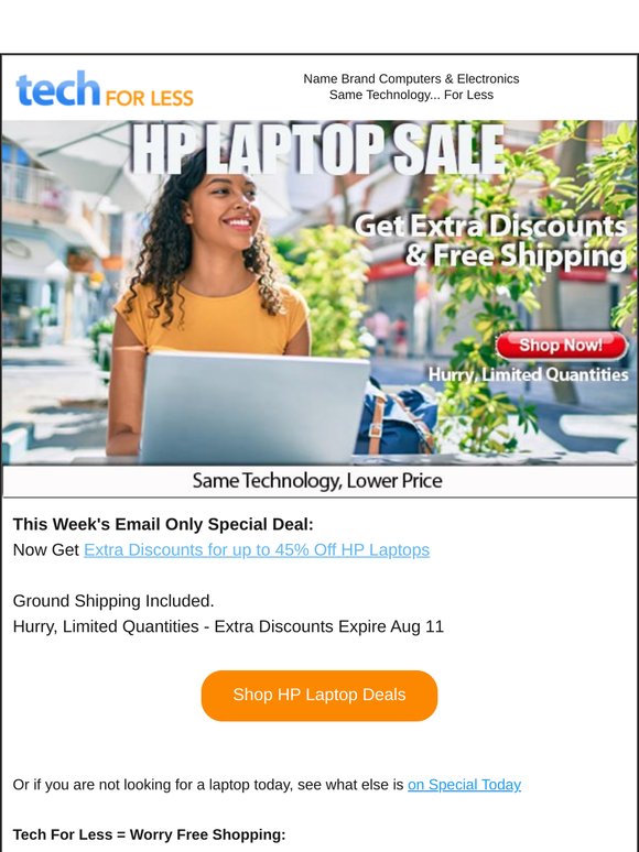 Act Fast! HP Laptops up to 45% Off!