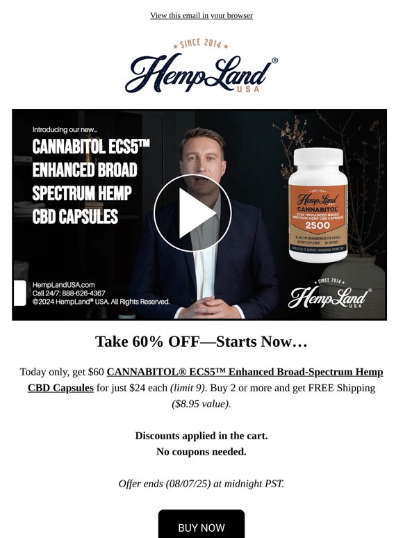 Save 60% Today!—Starts Now