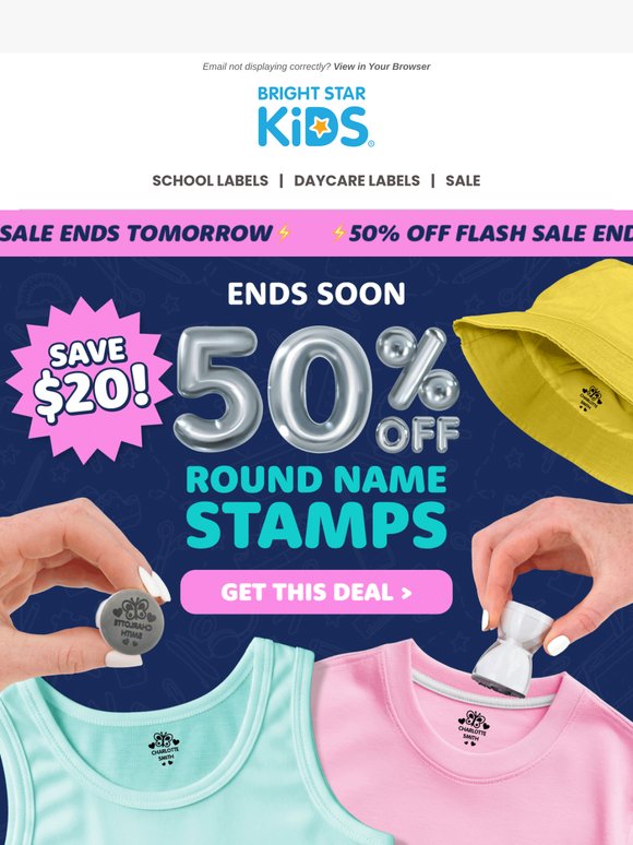 Ends Soon 😱 50% OFF Round Name Stamps