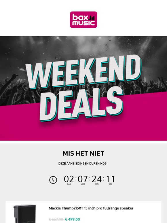 Rock je weekend met onze deals! 🤘