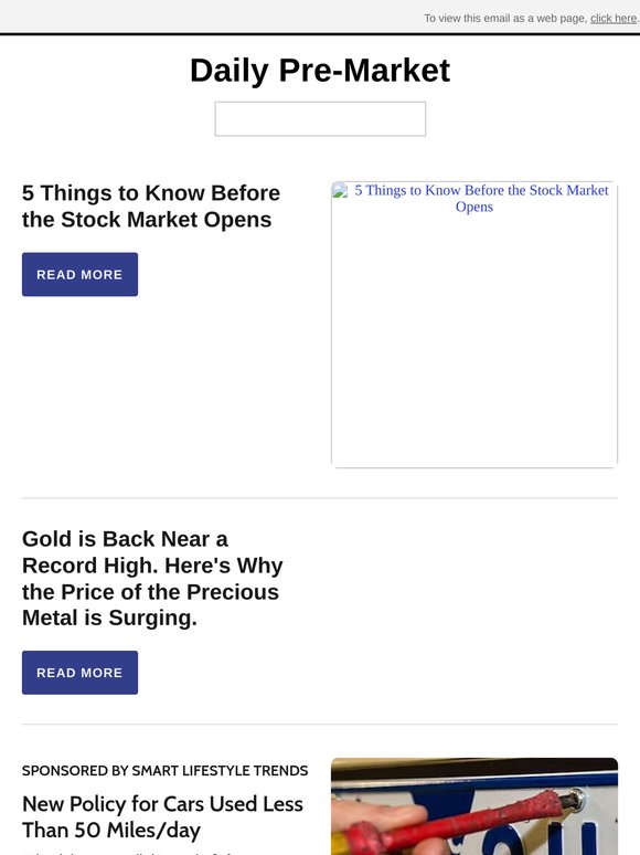 5 Things to Know Before the Stock Market Opens