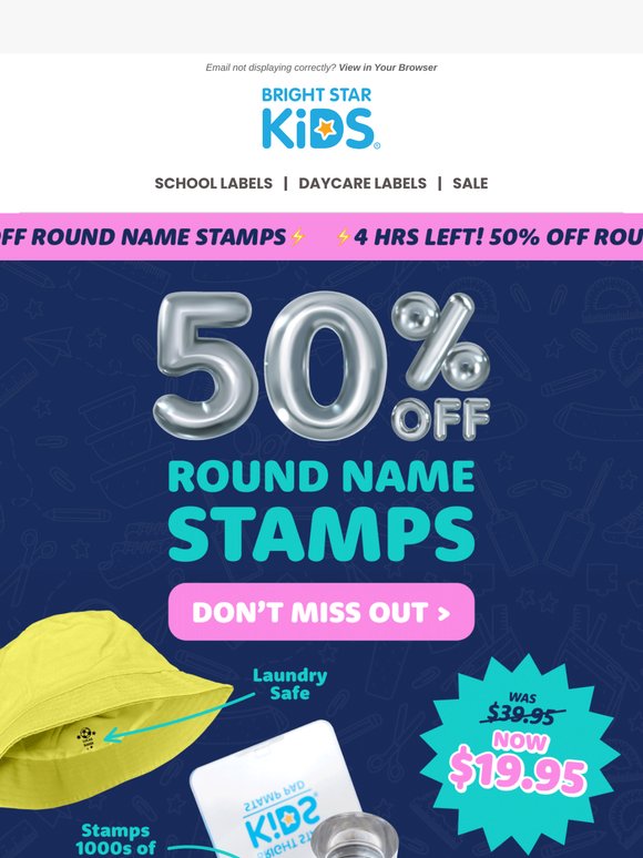 4 HRS LEFT ⏰ 50% OFF Round Name Stamps