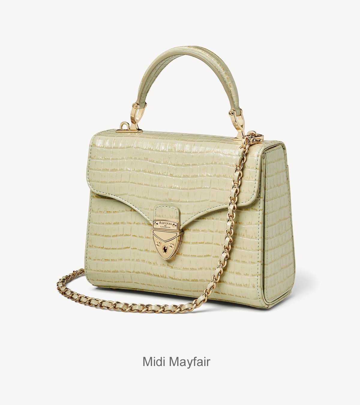 Midi Mayfair® in Deep Shine Pistachio Small Croc