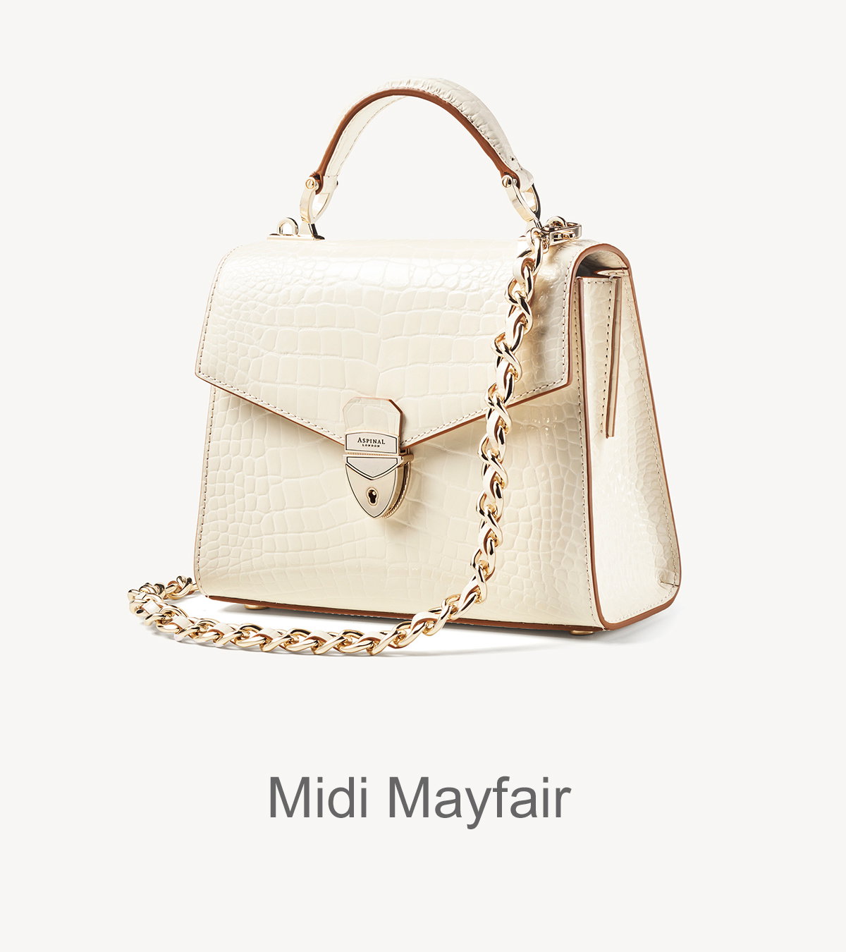 Midi Mayfair® 2 in Ivory Patent Croc