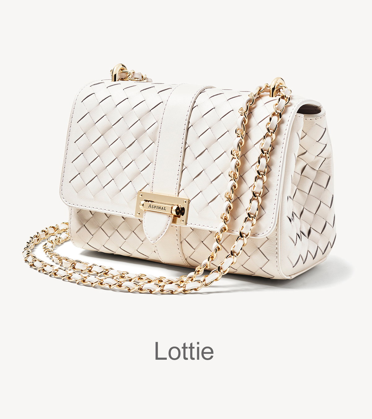 Lottie in Chalk White Woven Leather
