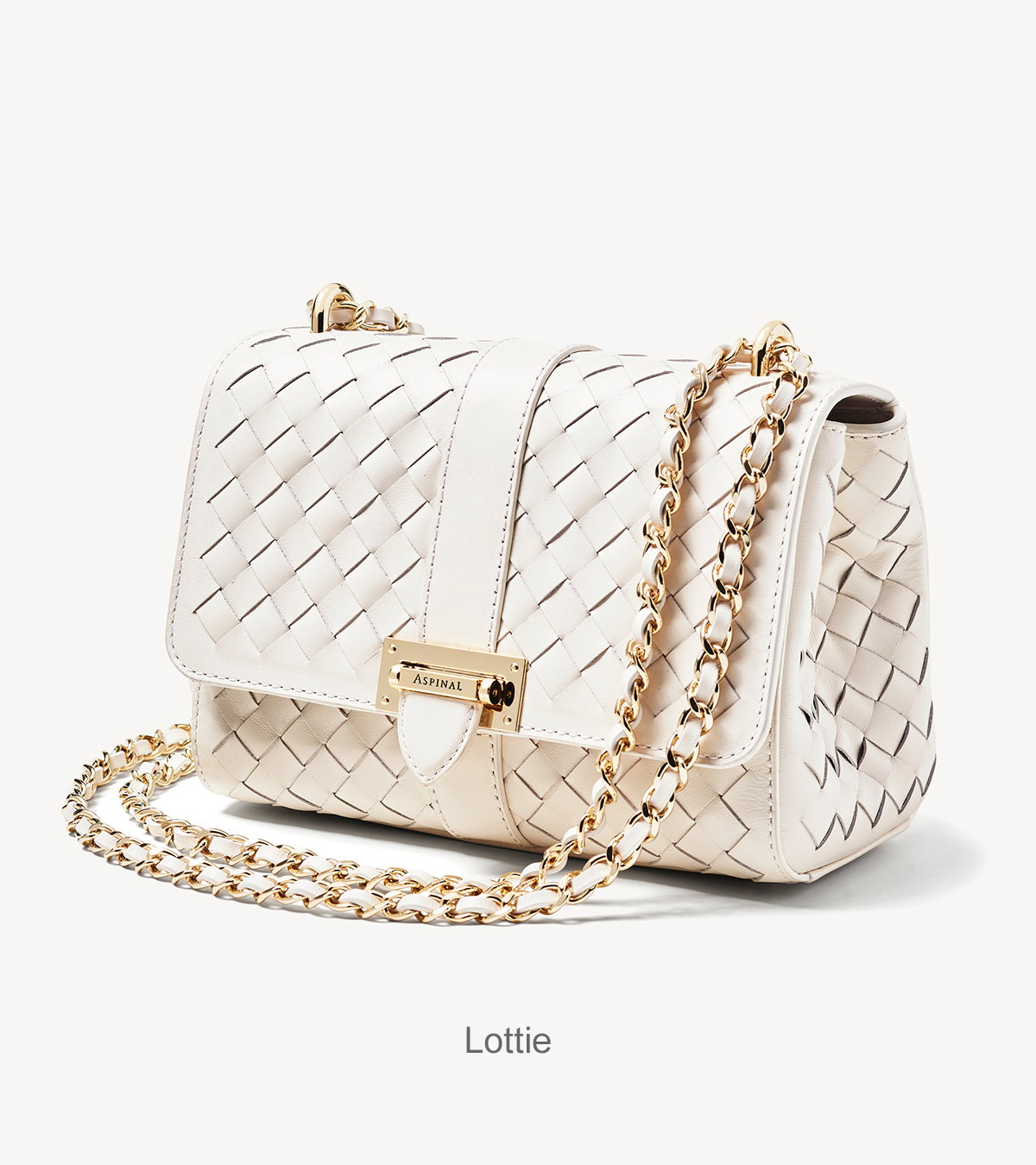 Lottie in Chalk White Woven Leather