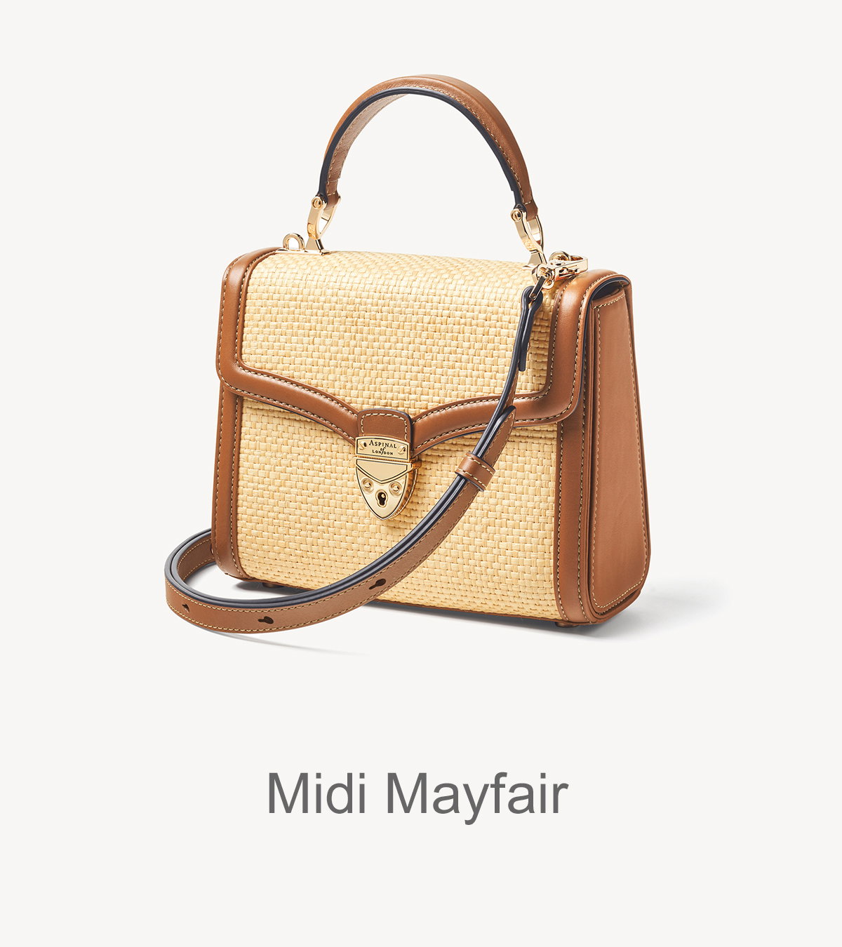 Midi Mayfair® in Natural Raffia & Smooth Tan