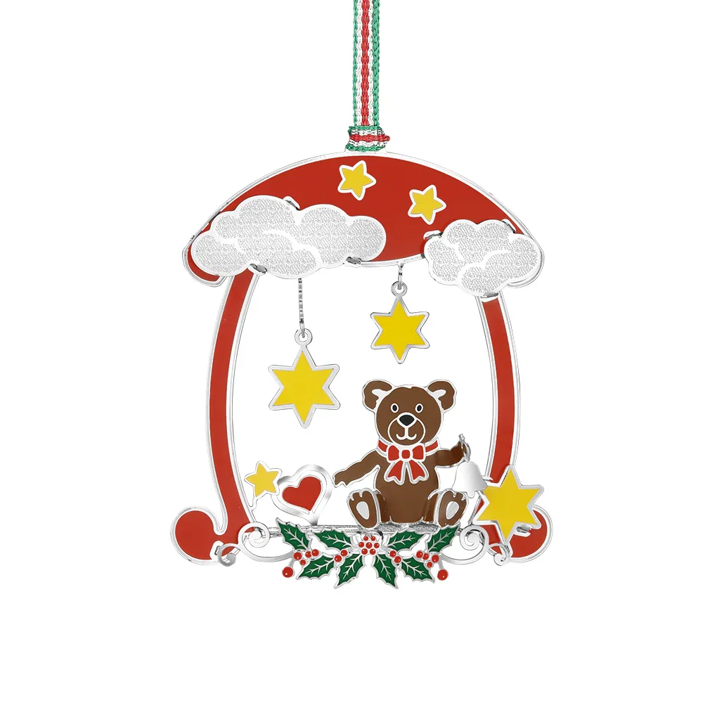 Image of Teddy Bear Mobile Christmas Tree Decoration