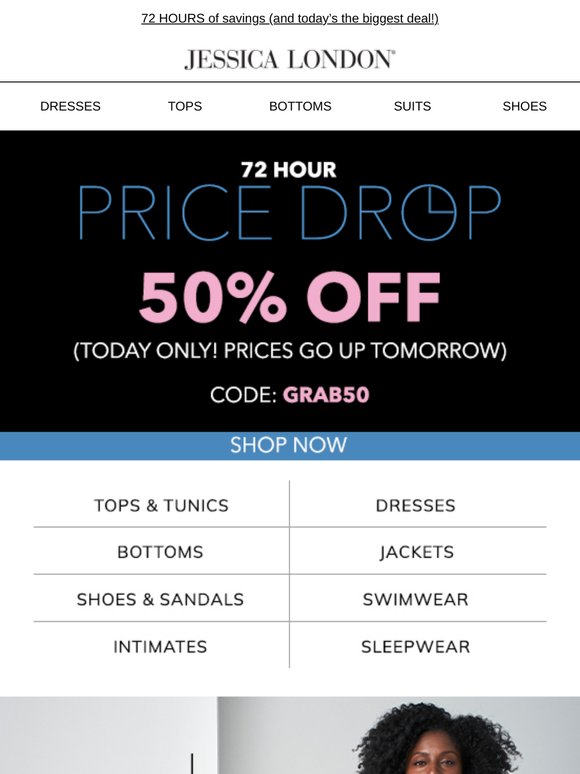 50% OFF ALL DAY! ⏰ TIME’S TICKING