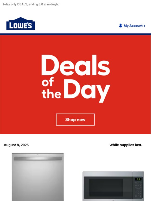 LIMITED TIME deals, just for today.