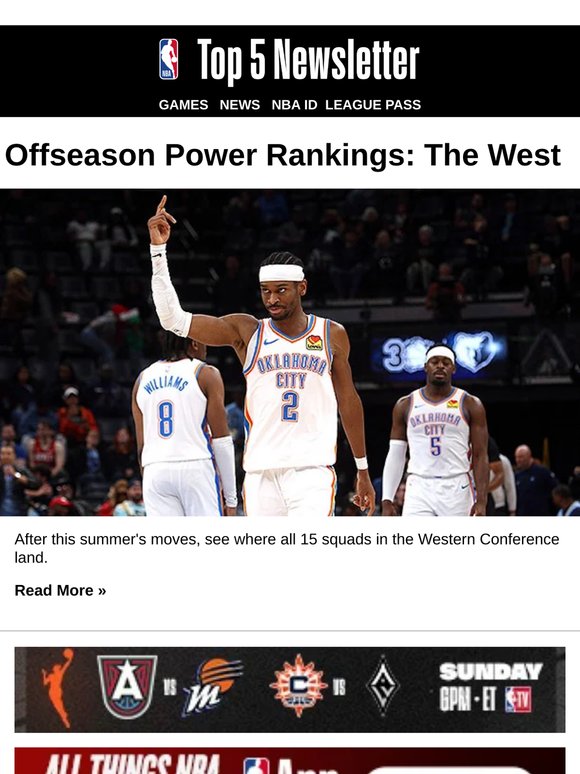 West Offseason Power Rankings 👀