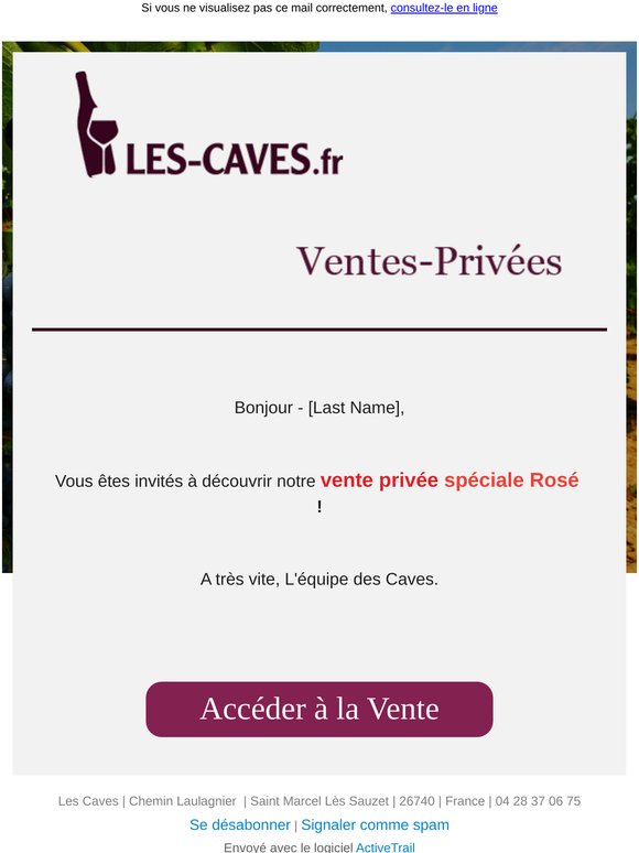 Nouvelle vente privée spéciale Rosé !