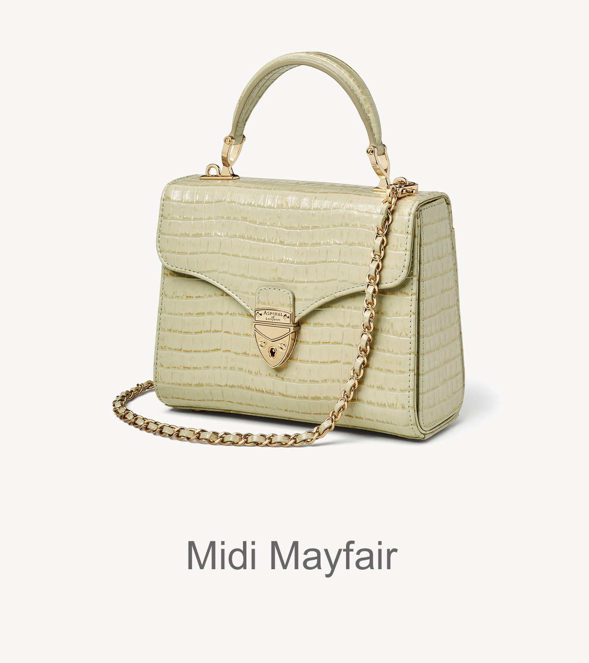 Midi Mayfair® in Deep Shine Pistachio Small Croc