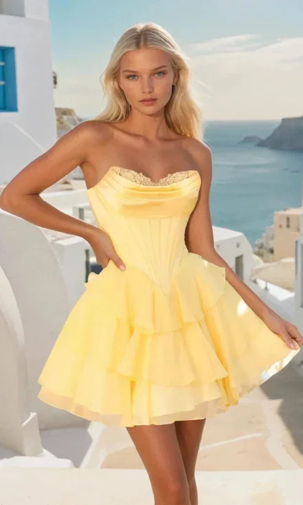 Strapless Short Homecoming Dress: PromGirl Exclusive