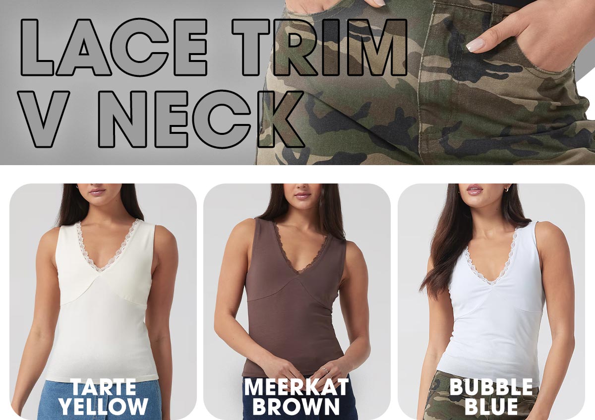 Lace Trim V Neck