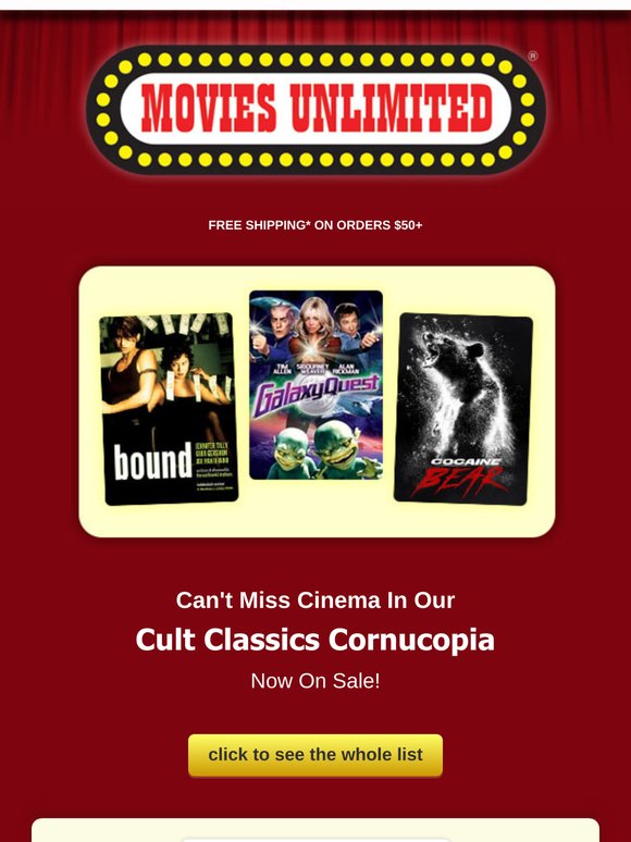 Can't-Miss Cinema in Our Cult Classics Cornucopia!