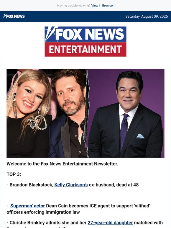 Kelly Clarkson’s ex-husband dead at 48, Dean Cain becomes ICE agent