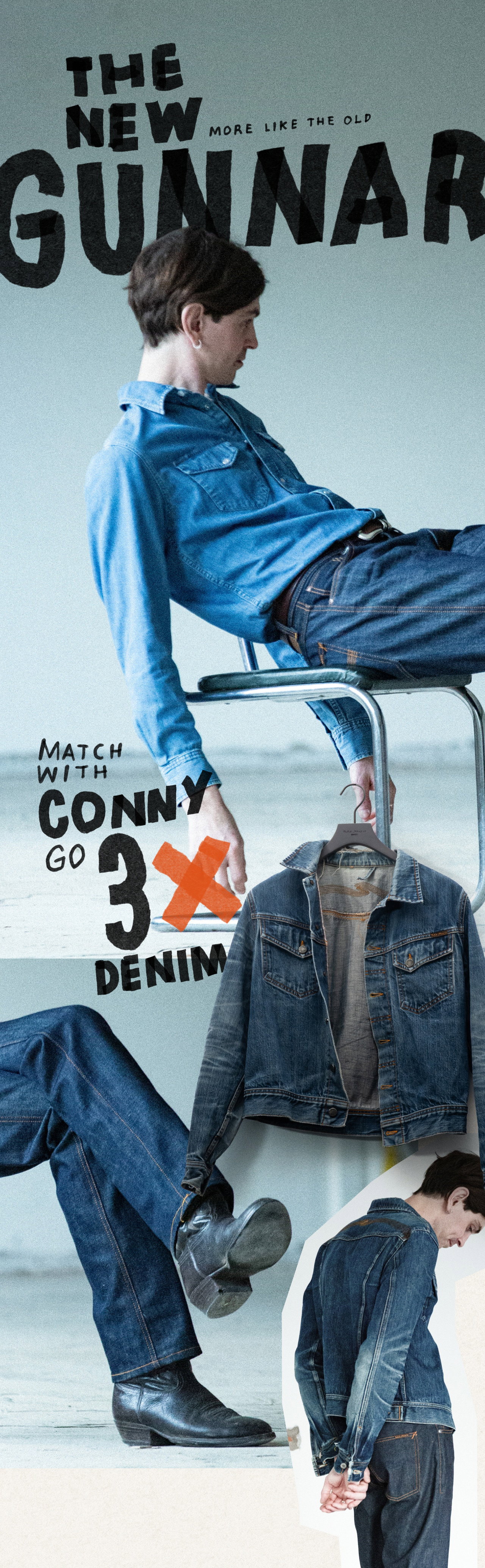 The new  (more like the old) Gunnar is back! Match it with Conny and a pair of Jeans. Go 3x Denim.
