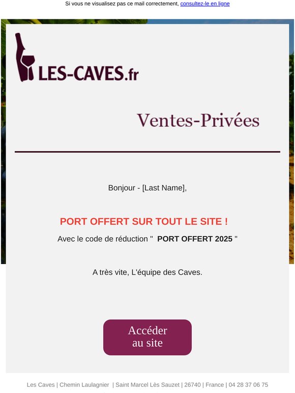Frais de port offert