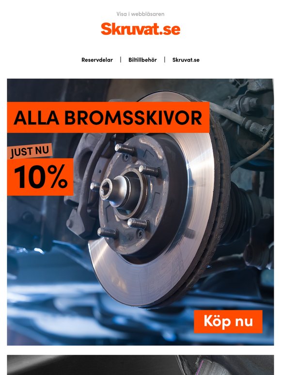 10% rabatt på ALLA bromsskivor