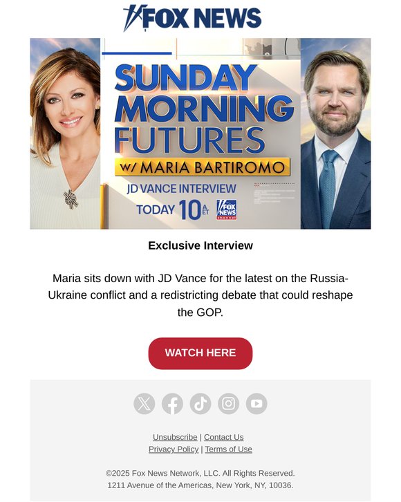 JD Vance On Sunday Morning Futures