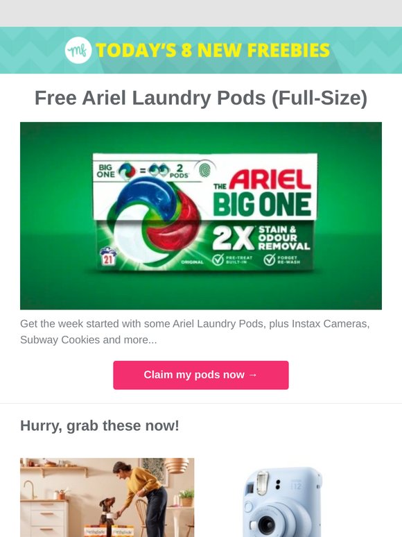 Free Ariel Laundry Pods (Full-Size)