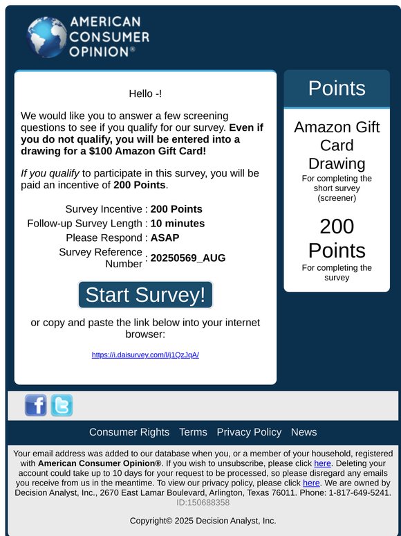 Exciting new survey for you!
