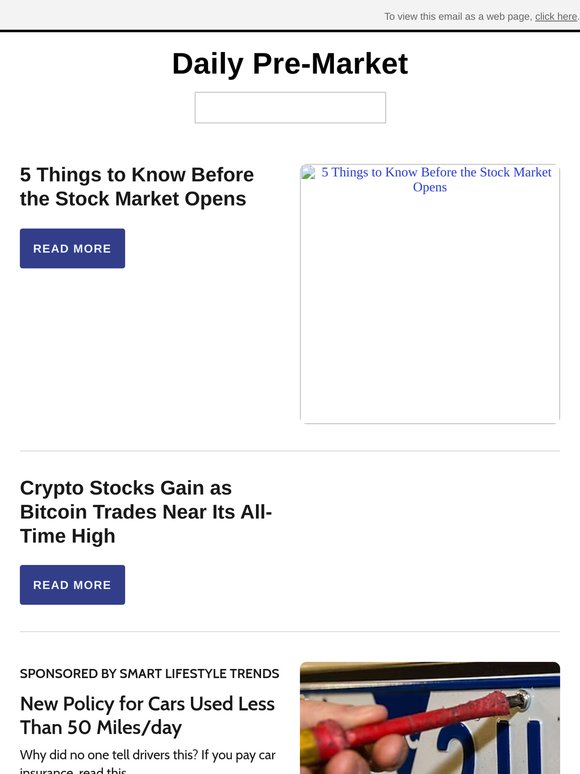 5 Things to Know Before the Stock Market Opens