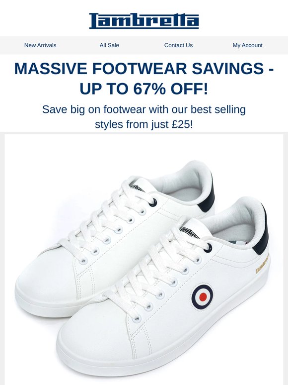 MASSIVE FOOTWEAR SAVINGS - UP TO 67% OFF!