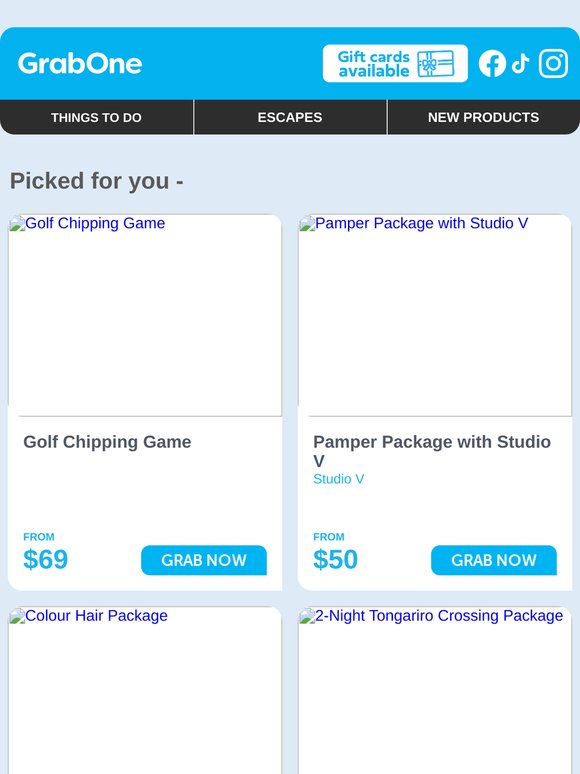 Golf Chipping Game from $69 | Pamper Package with Studio V from $50