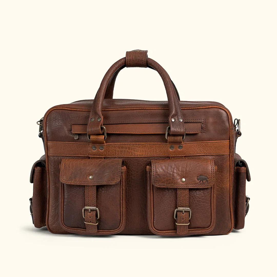 Image of Limited Edition Roosevelt Buffalo Leather Pilot Bag | Buffalo Grain
