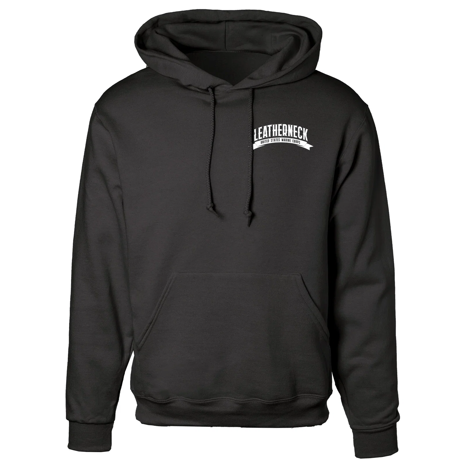Image of USMC Leatherneck Left Chest Hoodie- Black