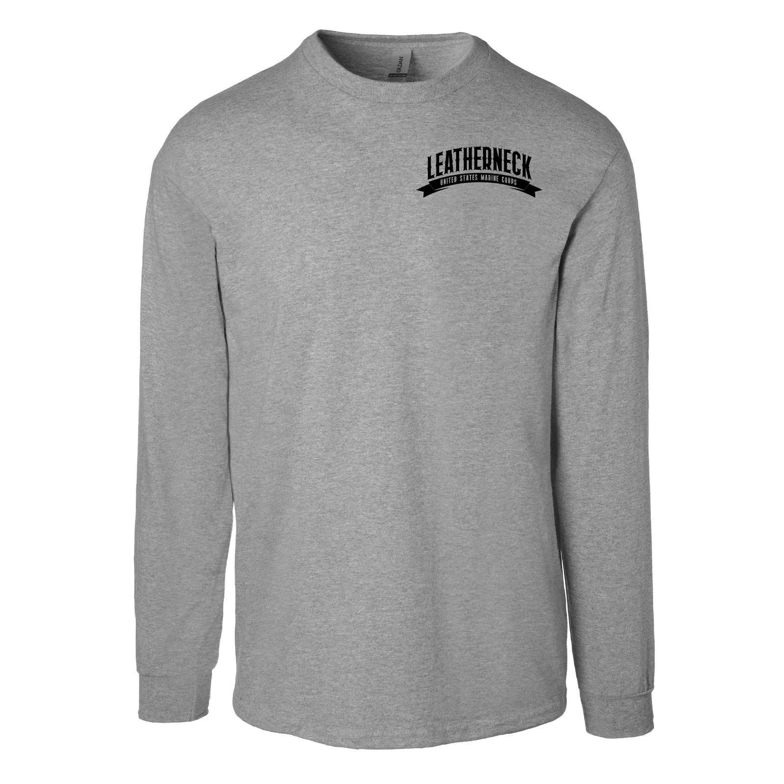 Image of USMC Leatherneck Left Chest Long Sleeve Shirt- Gray