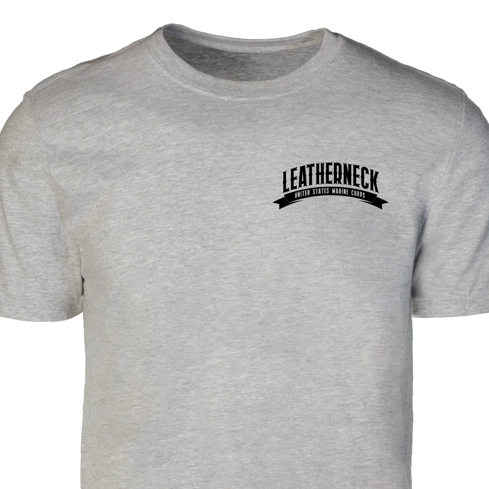 Image of USMC Leatherneck Left Chest T-Shirt- Gray