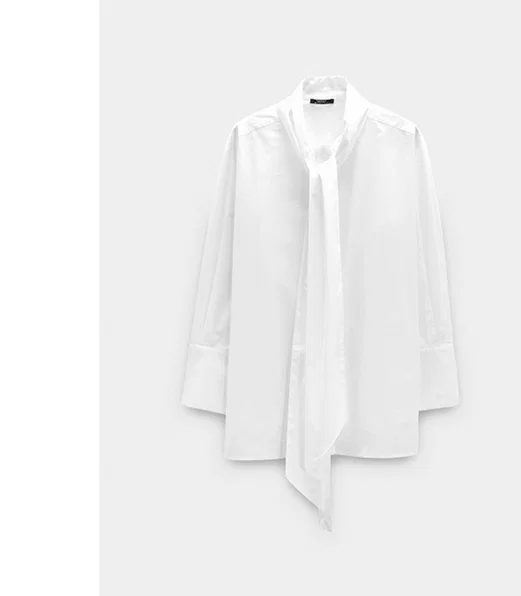 White shirt with scarf