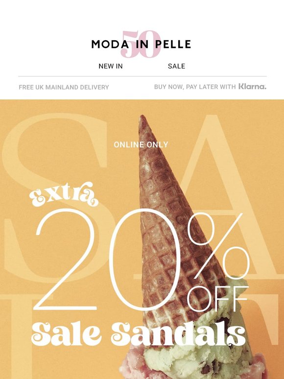 Get an Extra 20% Off Sale Sandals in our End of Season Sale!
