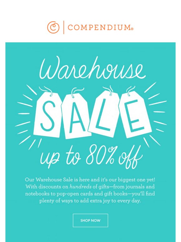 *Warehouse Sale* Up to 80% OFF!