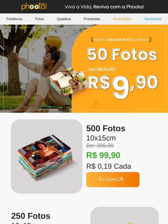 Últimas horas: revele 50 fotos por R$0,19 cada