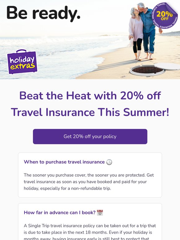 Get 20% off Travel Insurance when you book today 🌍
