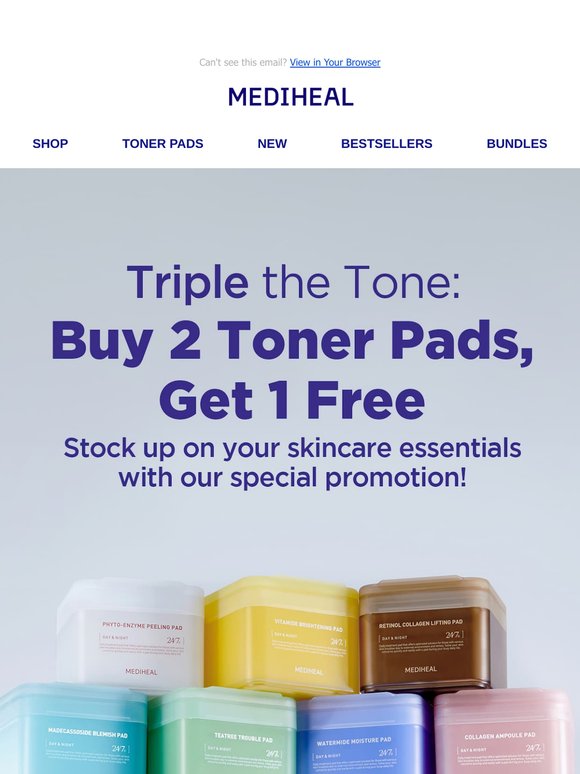 Buy 2, Get 1 Free Toner Pad ✨